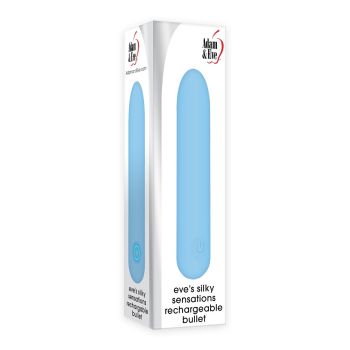 Adam & Eve's Silky Sensations Rechargeable Silicone Bullet Vibrator box
