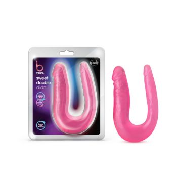B Yours Sweet Double Dildo Lifelike U Shape Pink Blush Novelties box