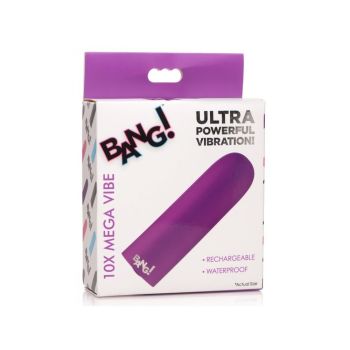 Bang! 10X Mega Vibe Purple Silicone Rechargeable Bullet Vibrator box