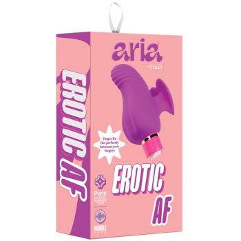 Blush Aria Erotic AF Silicone Finger Vibrator Plum box