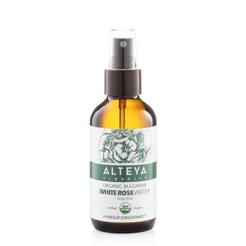Bulgarian White Rose Water 4 Oz Glass Spray Bottle Alteya Organics solo