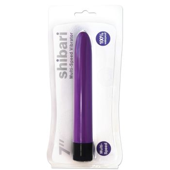Bullet Vibrator Shibari 7" Multi Speed Purple Batteries box