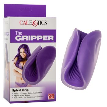 CalExotics The Gripper Spiral Grip Textured Open Sleeve Masturbator box