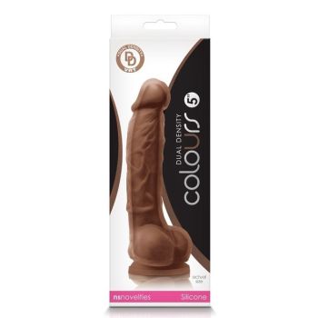 Colours Dual Density 5" Dildo Brown