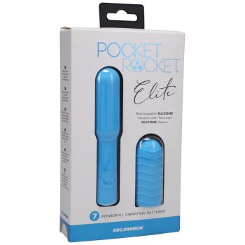 DocJohnson Sky Blue Pocket Rocket Elite Vibrator box