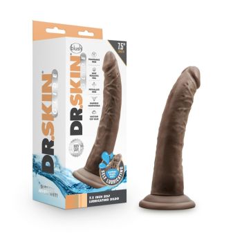 Dr. Skin Glide 7.5" Self Lubricating Realistic Dildo Chocolate Blush box