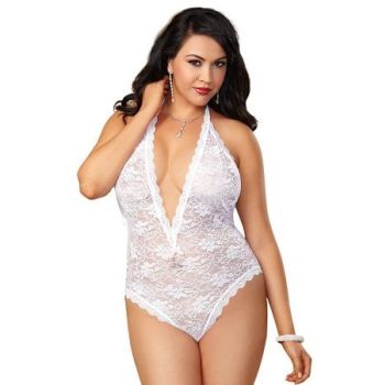 Dreamgirl 8694X Queen Plunge Lace Teddy Set 