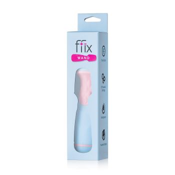 Ffix Wand Vibrator Light Blue Waterproof Battery Operated Femme Funn box