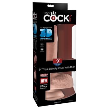 King Cock Plus 9" Triple Density Dick With Balls