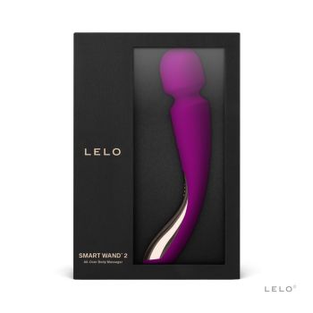 Lelo Smart Wand 2 Medium Deep Rose Silicone Vibrator Luxury Massager box