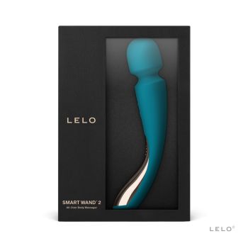 Lelo Smart Wand 2 Medium Vibrator Luxurious Massager Ocean Blue box