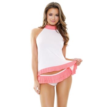 Mila Soft Halter Top Ruffled Panty Set Sleep S162