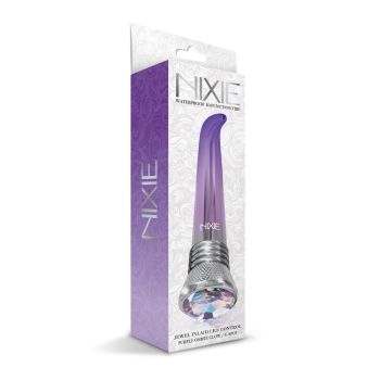Nixie Jewel G Spot Waterproof Vibrator Purple Ombre Glow Led Base box
