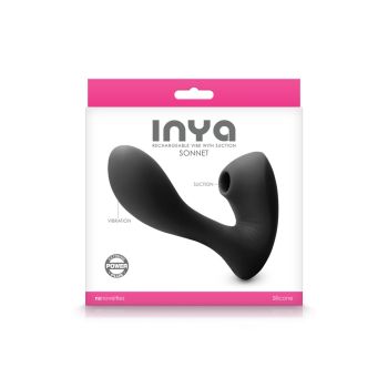 NS Novelties Inya Sonnet Black Silicone Rechargeable Suction Vibrator box