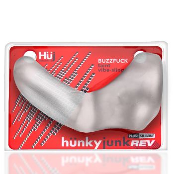 Oxballs Buzzfuck Sling With Taint Vibe Cock Ring Clear Ice box
