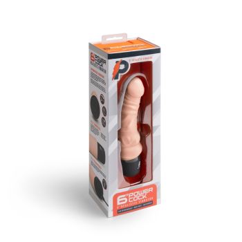 Powercocks 6" Realistic Silicone Shaft Vibrator Nude Rechargeable box