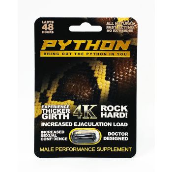 Python Black 4K Male Performance Supplement Pill