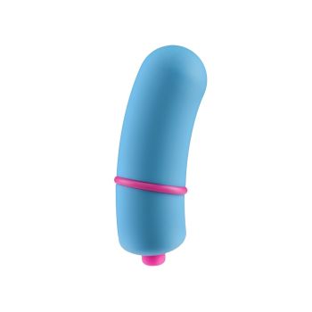 Rock Candy Jellybean Blue Curved Extra Large Bullet Blue Vibrator solo