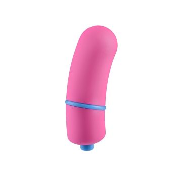 Rock Candy Jellybean Blue Curved Extra Large Bullet Pink Vibrator solo