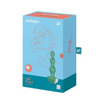 Satisfyer Lolli Plug 2 Green Diamond Shaped Textured Rechargeable box