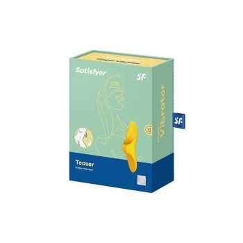 Satisfyer Teaser Dark Yellow Silicone Rechargeable Finger Vibrator box