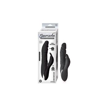 Silicone Rabbit Lover and Dong 3 Speeds Black Surenda
