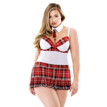 Teacher's Pet School Girl Set Tie Choker  Apron Dress Panty Curve P178