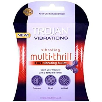 Trojan Multi Thrill 3 in 1 Vibrating Bullet Enhancer 