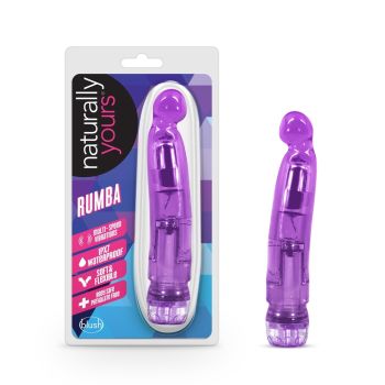 Vibrator Blush Naturally Yours Rumba Purple Waterproof Soft TPE box