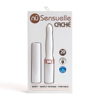 Vibrator Sensuelle Cache 20 Function Covered White Rechargeable box