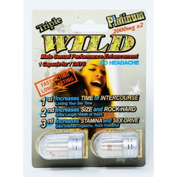 Wild Double Platinum 2000mg Male Sexual Enhancement Pills