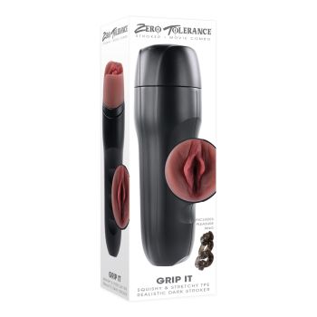 Zero Tolerance Grip It Life Like Vaginal Canister Stroker Dark box