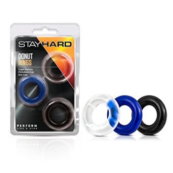 Donut Rings 3 Pack Assorted Stay Hard Blush Novelties