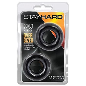 Blush Novelties Stay Hard Donut Rings Oversize Black