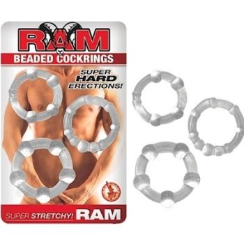 Beaded Cock Rings Clear Super Stretchy Ram