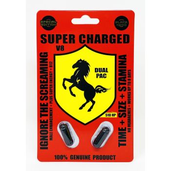 Super Charged 4500 V8 Male Enhancement Double Black Capsules