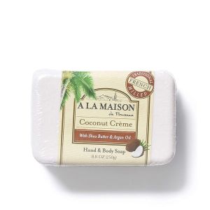 A LA MAISON Coconut Creme Bar Moisturizing Hand Body Soap 8.8 oz