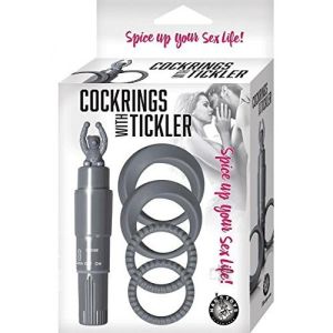 Cock Rings With Tickler Vibrator Grey