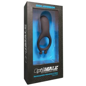Doc Johnson Optimale - Rechargeable Vibrating C-Ring, Slate