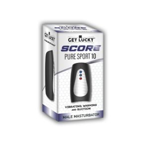 Get Lucky Score Pure Sport 10 Vibrating Warming Masturbator box