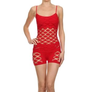 Lady's Seamless Underwear Set SML5003 White And Red Yelete Group Lingerie