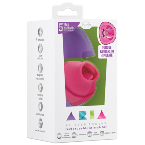 Blush Aria Flutter Tongue Vibrator Purple 4.25" Rechargeable box