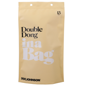 Double Dong In A Bag Silicone Dildo Clear Color 13" Doc Johnson box