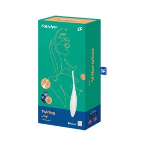 Satisfyer Twirling Joy Silicone Rechargeable Waterproof White Vibrator box