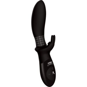 The Beaded Backdoor Rabbit Silicone Usb Rechargeable Dual Vibe Splashproof Black
