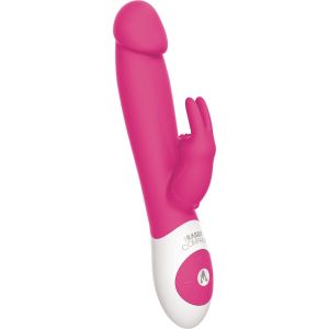 The Realistic Rabbit Silicone Usb Rechargable Triple Vibe Splashproof Deep Rose