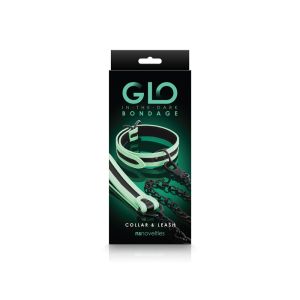 Collar And Leash NS Novelties Glo In The Dark Bondage Green box