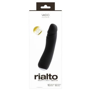 Vedo Rialto Rechargeable 10 Modes Waterproof Vibrator Black Pearl box