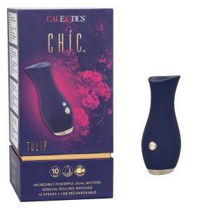CalExotics Chic Tulip Rolling Massager Silicone Rechargeable Vibrator box