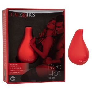 Red Hot Glow Contoured Scoop CalExotics Silicone Waterproof Vibrator box